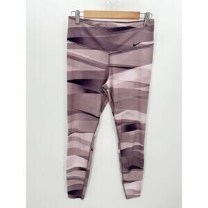 Nike Dri-Fit Legend Ribbon Purple Printed Leggings Women's Size Medium M